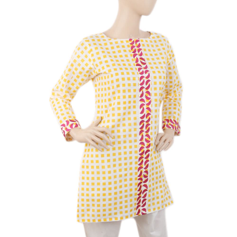 Women's Embroidered Kurti - Yellow, Women, Ready Kurtis, Chase Value, Chase Value