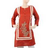 Women's Embroidered Bunch Kurti - Rust, Women, Ready Kurtis, Chase Value, Chase Value
