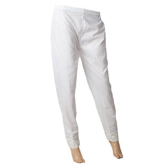 Women's Embroidered Woven Trouser - White, Women Pants & Tights, Chase Value, Chase Value