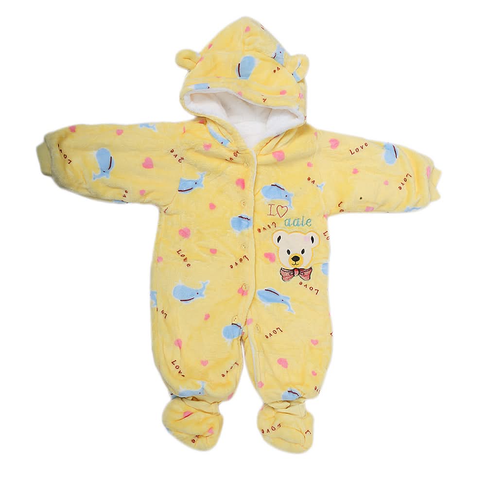 Newborn Full Sleeves Unisex Romper JA01 - Yellow, Kids, NB Boys Rompers, Kids, NB Girls Rompers, Chase Value, Chase Value