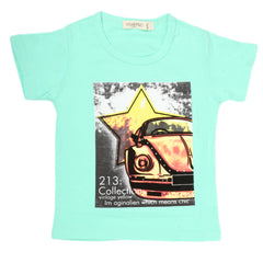 Boys Half Sleeves T-Shirt - Cyan, Kids, Boys T-Shirts, Chase Value, Chase Value
