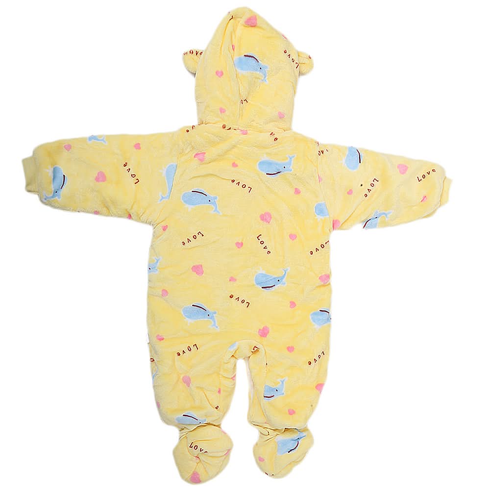 Newborn Full Sleeves Unisex Romper JA01 - Yellow, Kids, NB Boys Rompers, Kids, NB Girls Rompers, Chase Value, Chase Value
