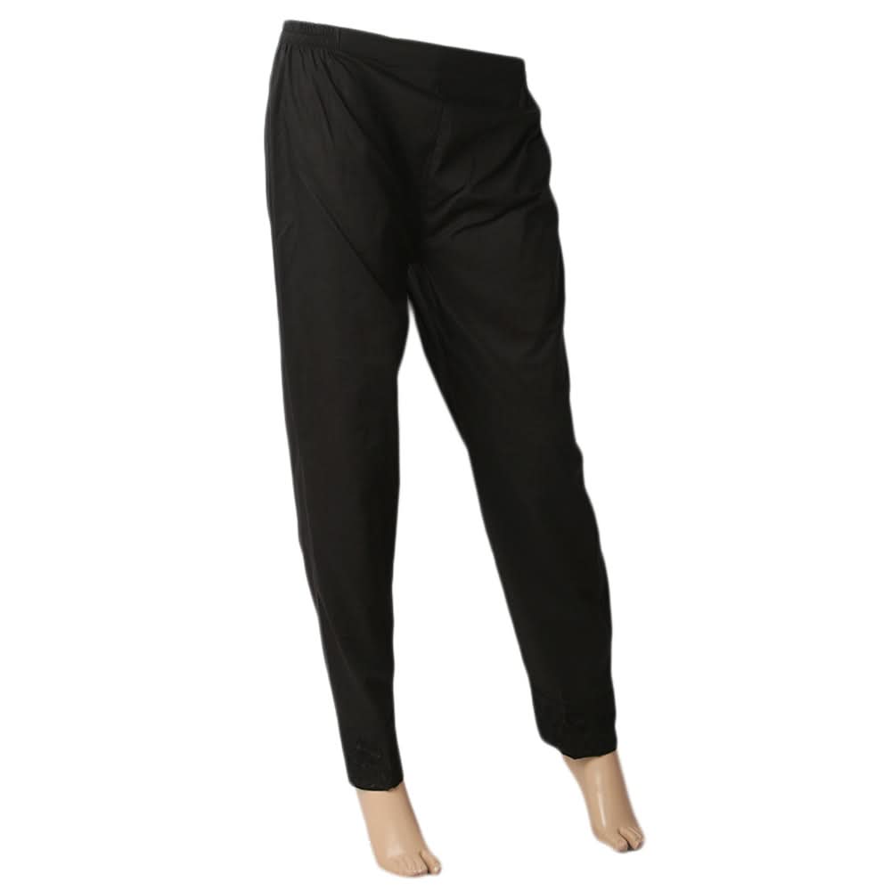 Women's Embroidered Woven Trouser - Black, Women Pants & Tights, Chase Value, Chase Value