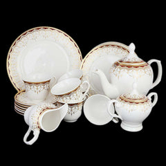 Fancy Tea Set 24 Pcs - White, Home & Lifestyle, Serving And Dining, Chase Value, Chase Value