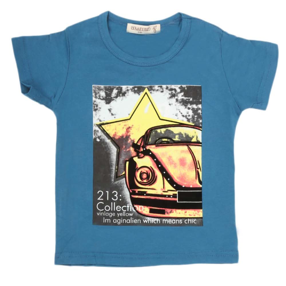 Boys Half Sleeves T-Shirt - Steel Blue, Kids, Boys T-Shirts, Chase Value, Chase Value