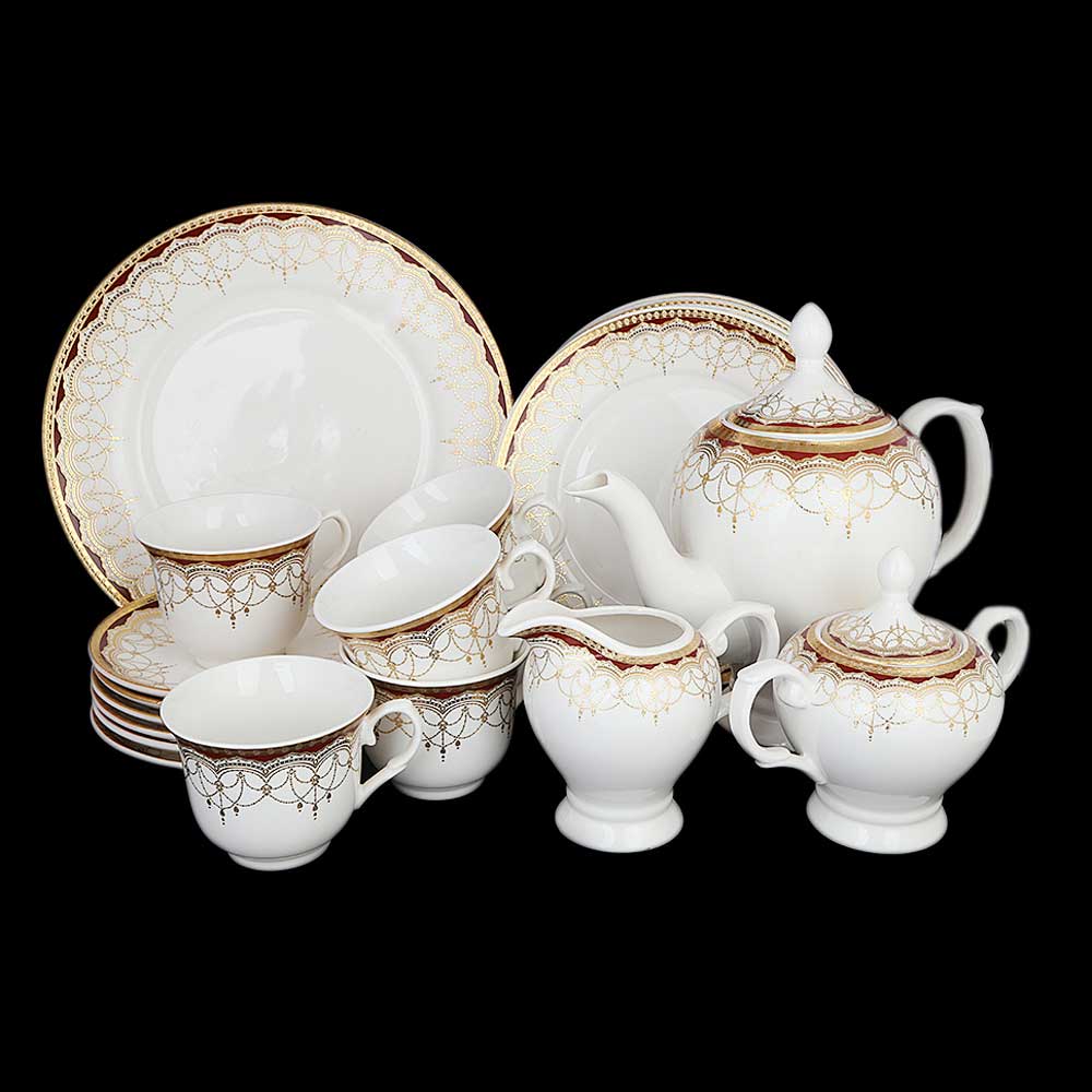 Fancy Tea Set 24 Pcs - White, Home & Lifestyle, Serving And Dining, Chase Value, Chase Value