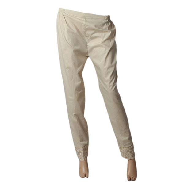 Women's Embroidered Woven Trouser - Skin, Women Pants & Tights, Chase Value, Chase Value