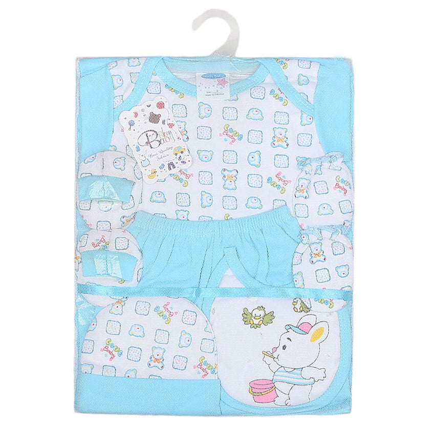 Newborn Baby Gift Set 5 Pcs - Cyan, Kids, NB Boys Sets And Suits, Chase Value, Chase Value
