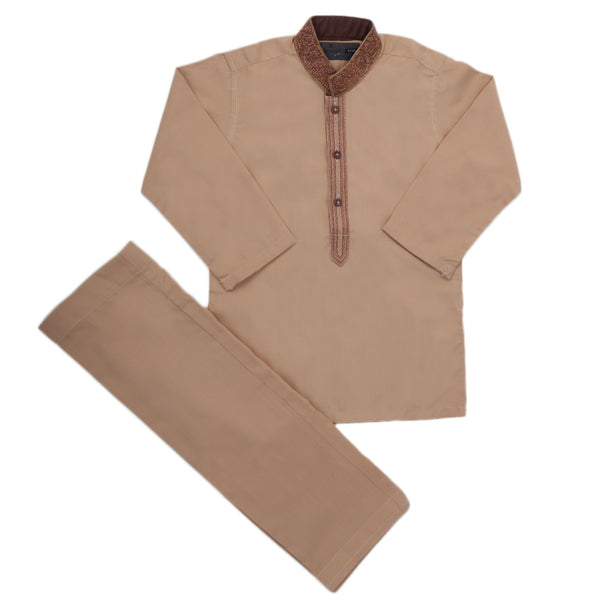 Eminent Embroidered Kurta Shalwar For Boys - Light Brown, Kids, Boys Shalwar Kameez, Eminent, Chase Value