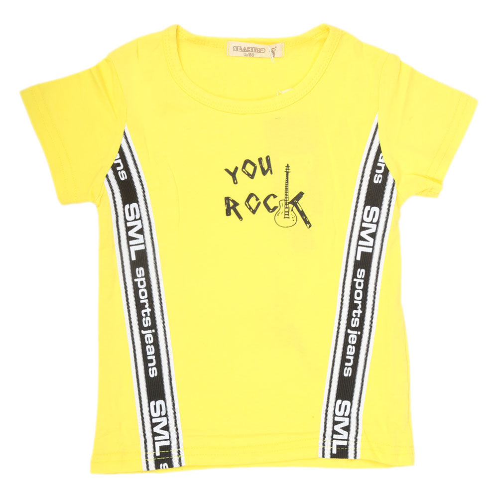 Boys Half Sleeves T-Shirt - Yellow, Kids, Boys T-Shirts, Chase Value, Chase Value