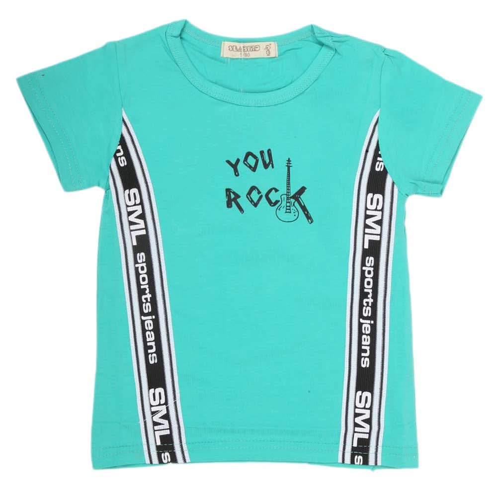 Boys Half Sleeves T-Shirt - Sea Green, Kids, Boys T-Shirts, Chase Value, Chase Value