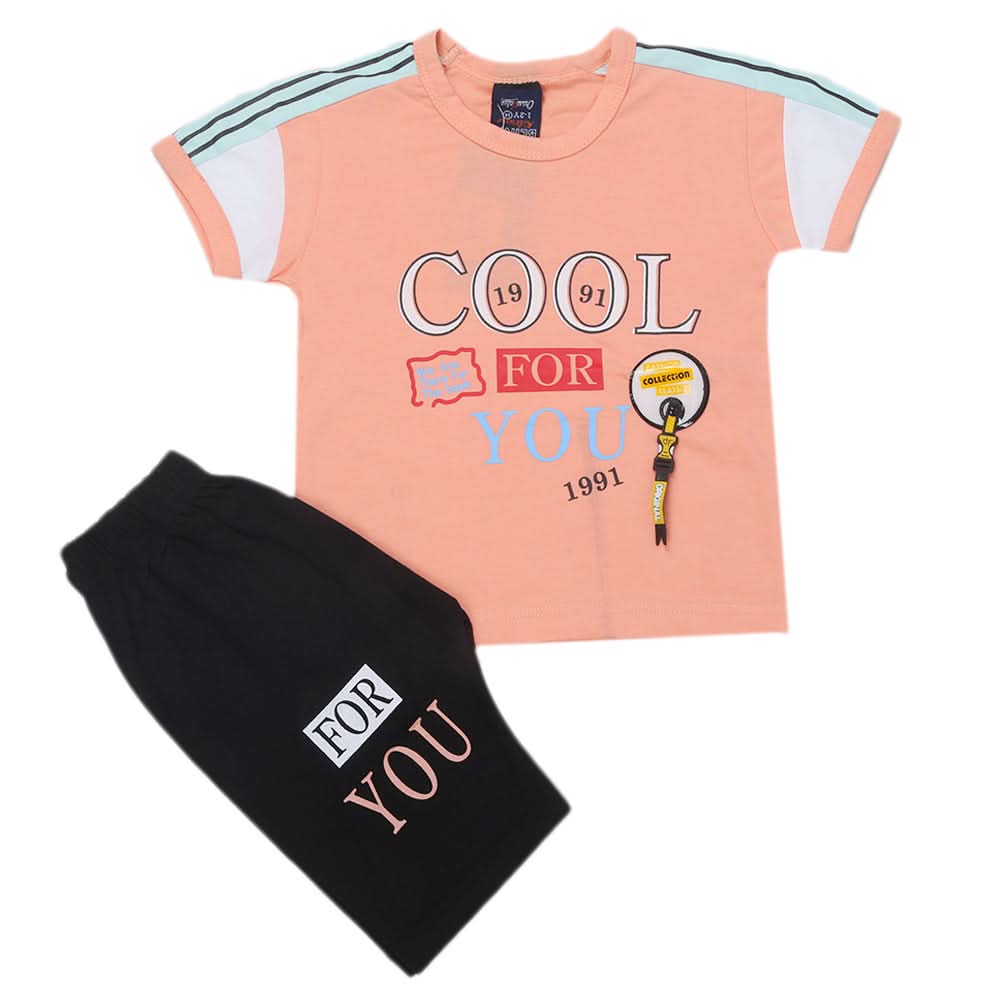 Boys Short Suit - Peach, Kids, Boys Sets And Suits, Chase Value, Chase Value