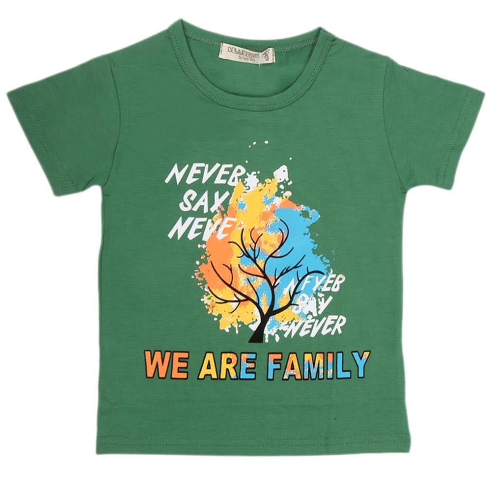 Boys Half Sleeves T-Shirt - Green, Kids, Boys T-Shirts, Chase Value, Chase Value