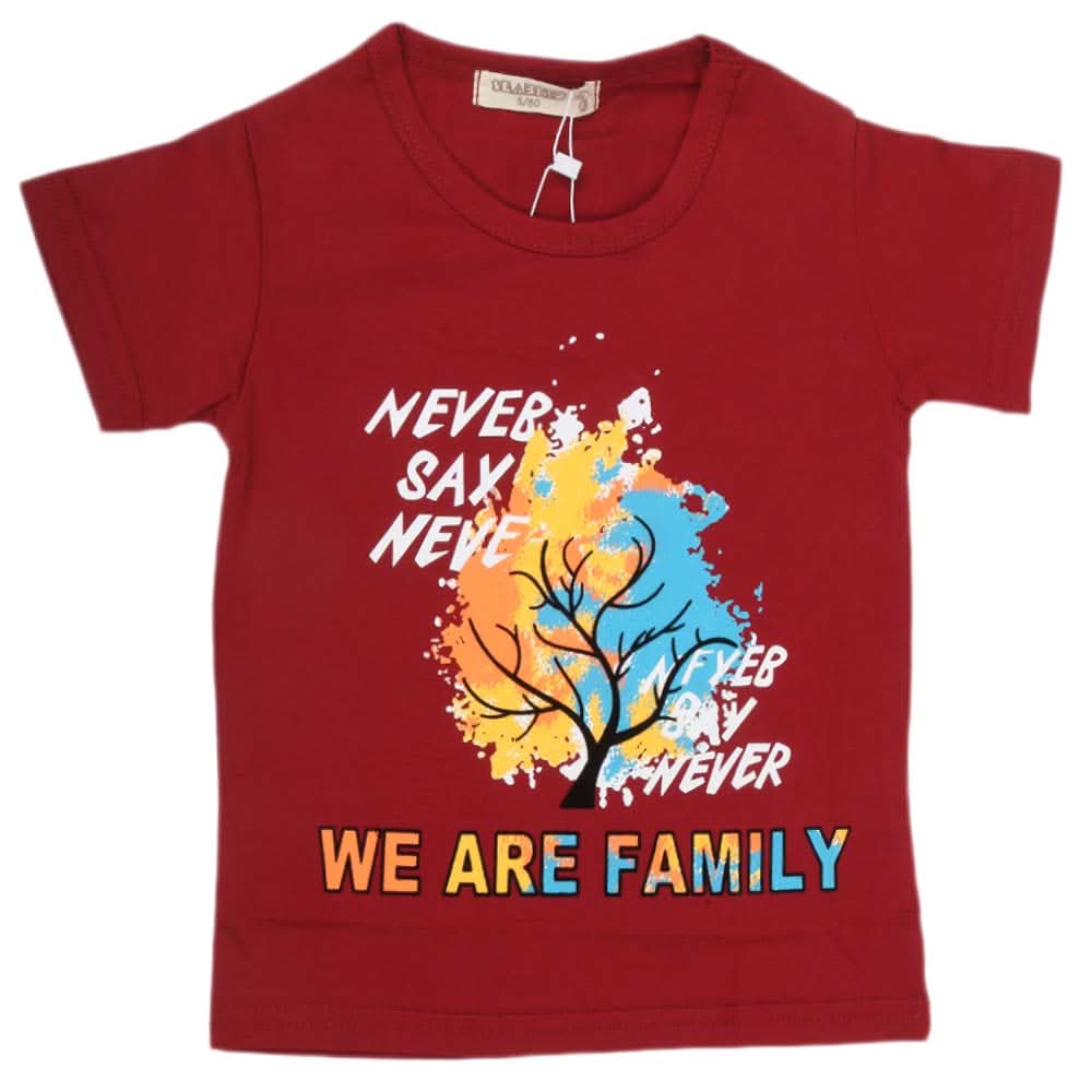 Boys Half Sleeves T-Shirt - Maroon, Kids, Boys T-Shirts, Chase Value, Chase Value