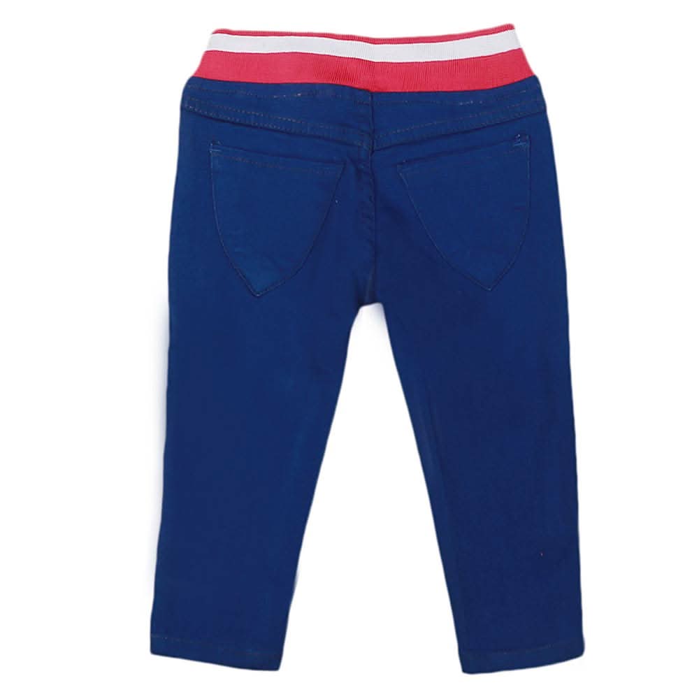 Girls Denim Embroidered Pant - Blue, Kids, Pants And Capri, Chase Value, Chase Value