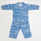 Boys Full Sleeves Night Suit - Steel Blue, Kids, Boys Sets And Suits, Chase Value, Chase Value