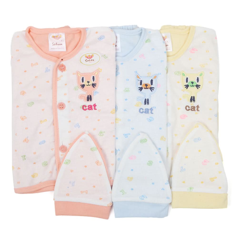 Newborn 3 Piece Jhabla Suit - Multi, Kids, NB Boys Sets And Suits, Kids, NB Girls Sets And Suits, Chase Value, Chase Value