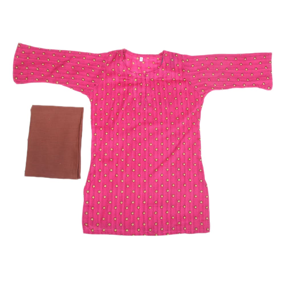 Girls Printed Shalwar Suit - Dark Pink, Kids, Girls Sets And Suits, Chase Value, Chase Value