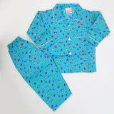 Boys Full Sleeves Night Suit - Sea Green, Kids, Boys Sets And Suits, Chase Value, Chase Value