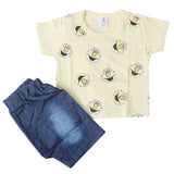 Newborn Boys Half Sleeves Suit - Cream, Kids, Newborn Boys Sets And Suits, Chase Value, Chase Value