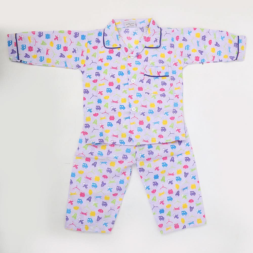 Boys Full Sleeves Night Suit - Purple, Kids, Boys Sets And Suits, Chase Value, Chase Value