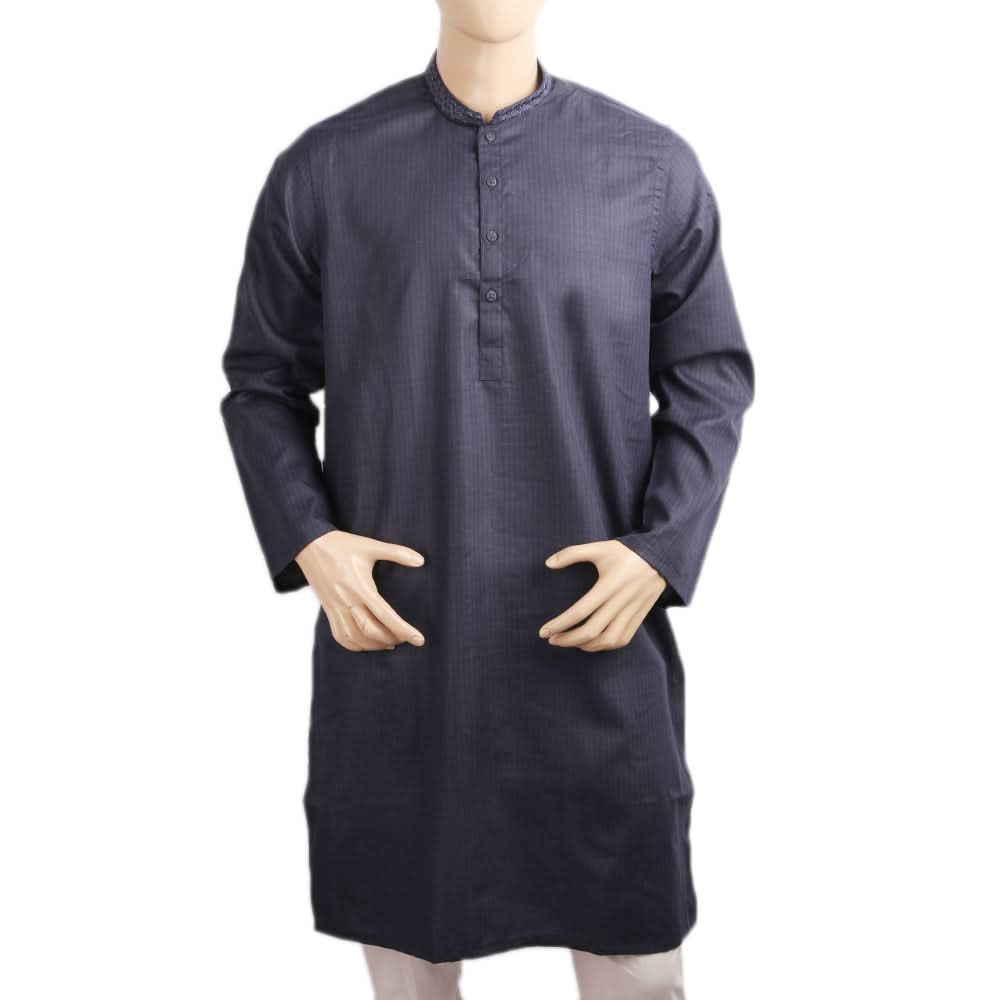 Men's Mashriq Slim Fit Kurta - Navy Blue, Men, Kurtas, Chase Value, Chase Value