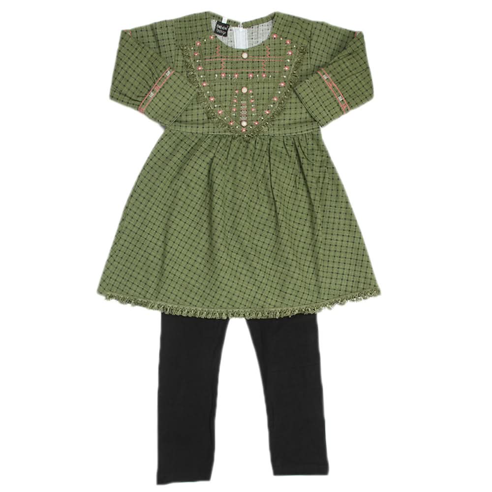 Girls Full Sleeves Suit - Green, Girls Suits, Chase Value, Chase Value
