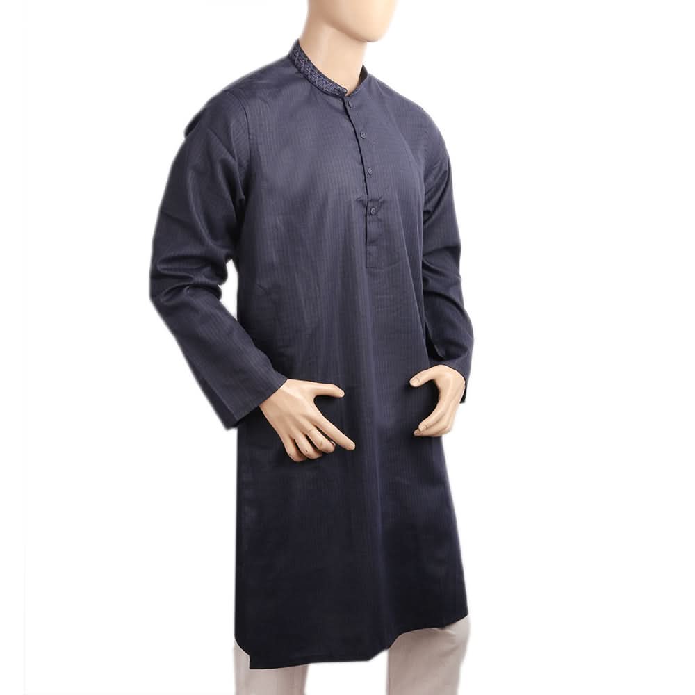 Men's Mashriq Slim Fit Kurta - Navy Blue, Men, Kurtas, Chase Value, Chase Value