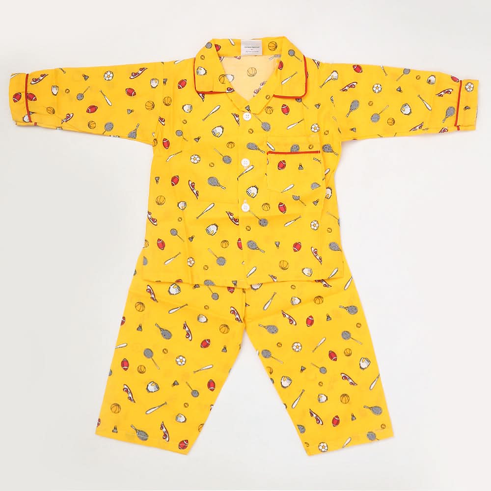 Boys Full Sleeves Night Suit - Yellow, Kids, Boys Sets And Suits, Chase Value, Chase Value