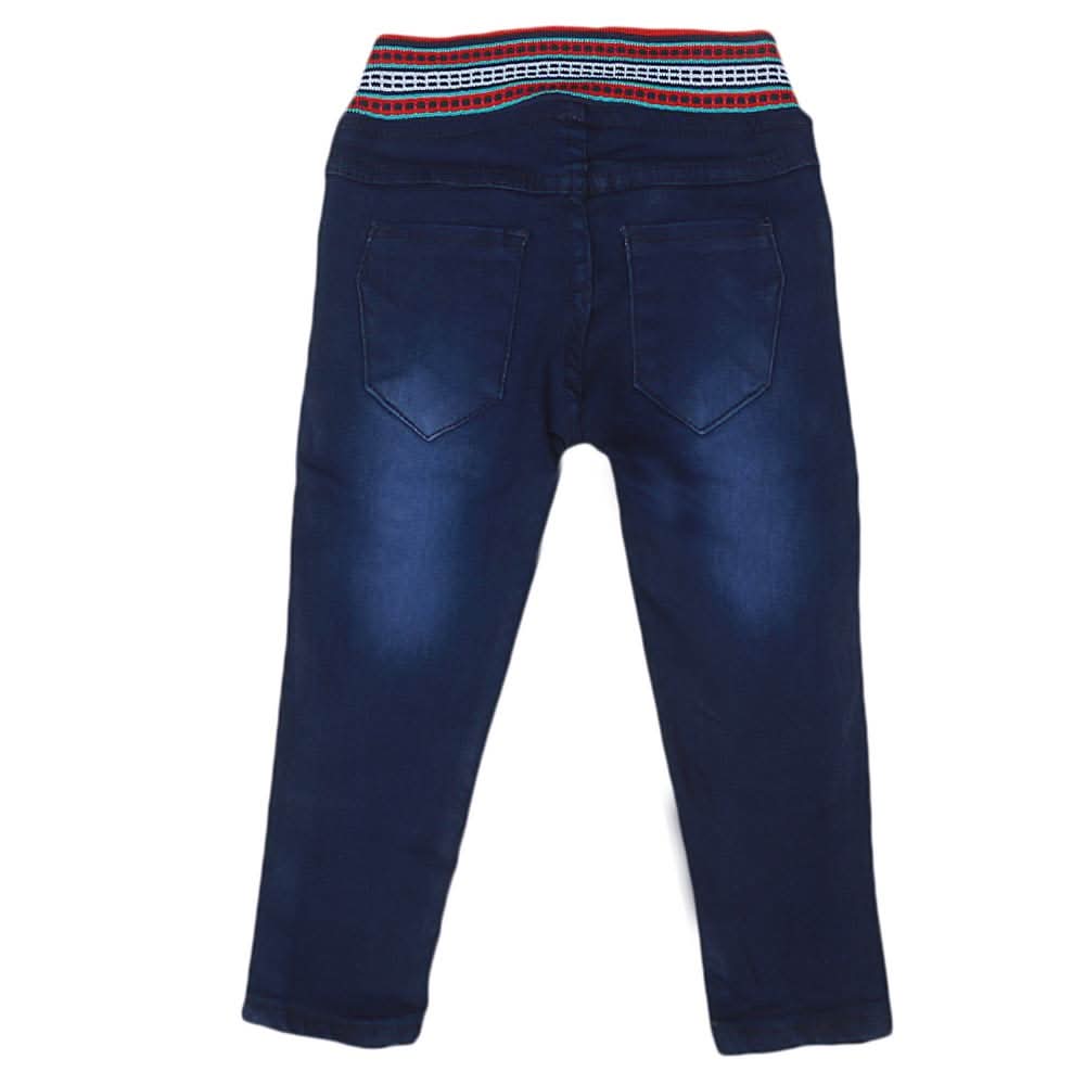 Girls Stretchable Denim Pant - Dark Blue, Kids, Pants And Capri, Chase Value, Chase Value