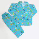 Boys Full Sleeves Night Suit - Sea Green, Kids, Boys Sets And Suits, Chase Value, Chase Value