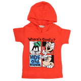 Boys Hooded Half Sleeves T-Shirt - Red, Kids, Boys T-Shirts, Chase Value, Chase Value