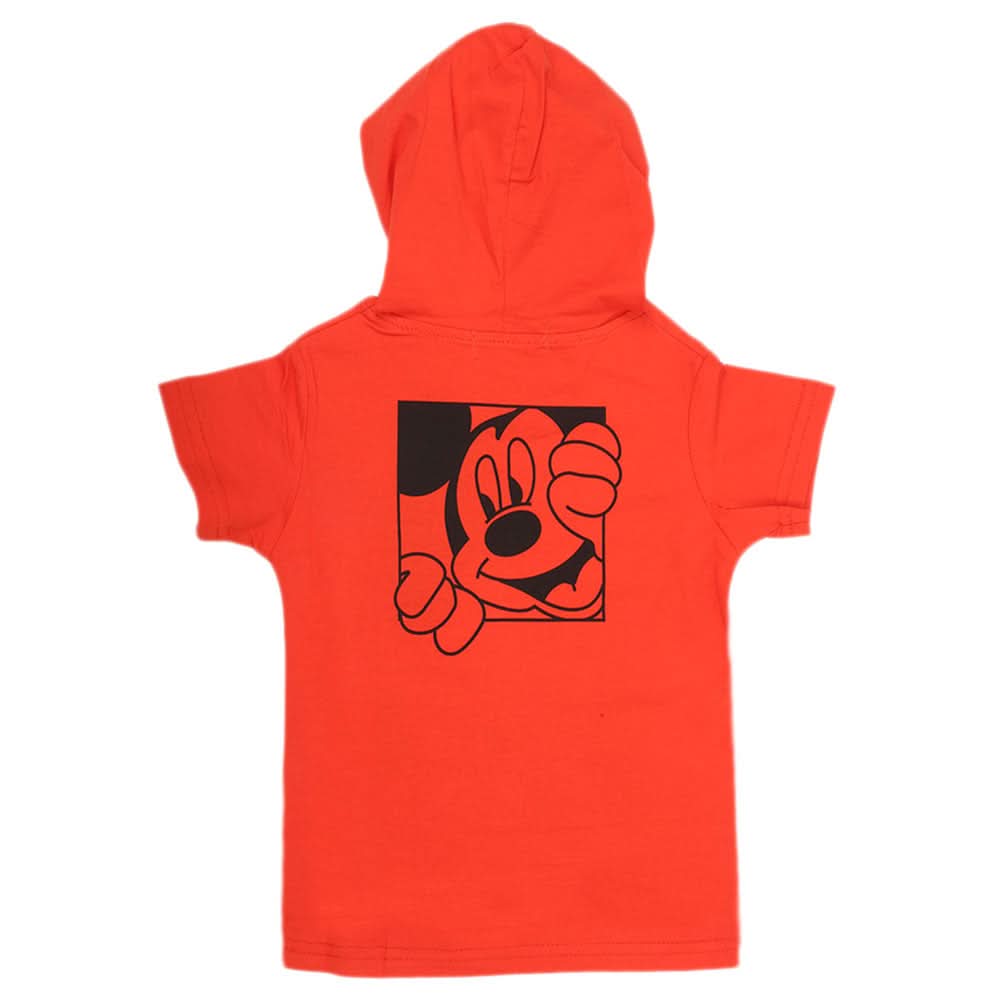 Boys Hooded Half Sleeves T-Shirt - Red, Kids, Boys T-Shirts, Chase Value, Chase Value