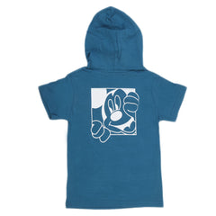 Boys Hooded Half Sleeves T-Shirt - Navy Blue, Kids, Boys T-Shirts, Chase Value, Chase Value