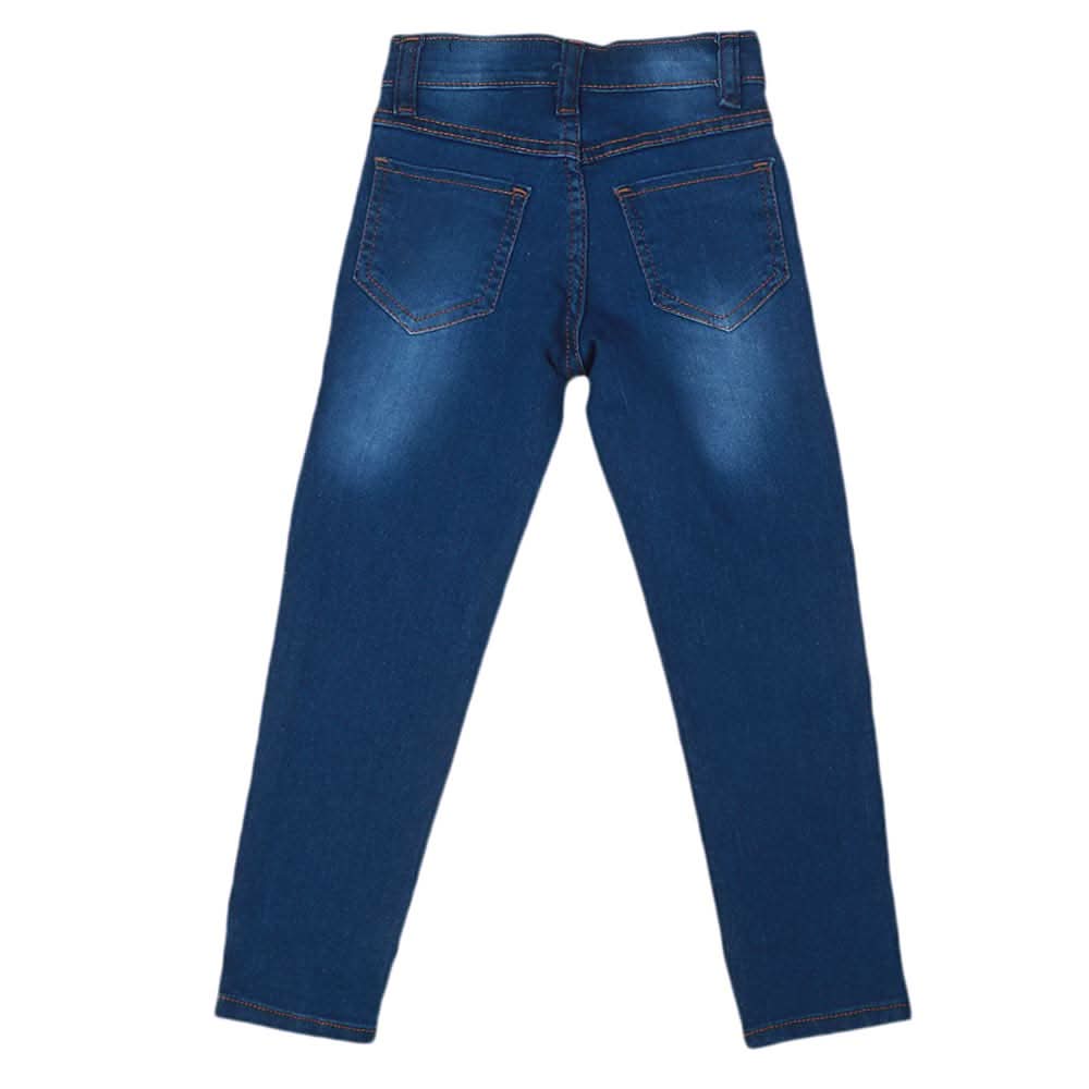 Girls Denim Embroidered Pant - Blue, Kids, Pants And Capri, Chase Value, Chase Value