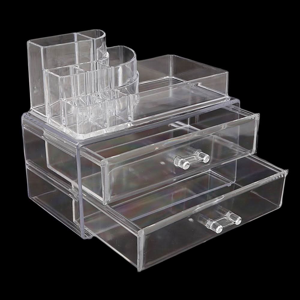Acrylic Cosmetic Makeup Organizer Storage Box - White, Home & Lifestyle, Storage Boxes, Chase Value, Chase Value