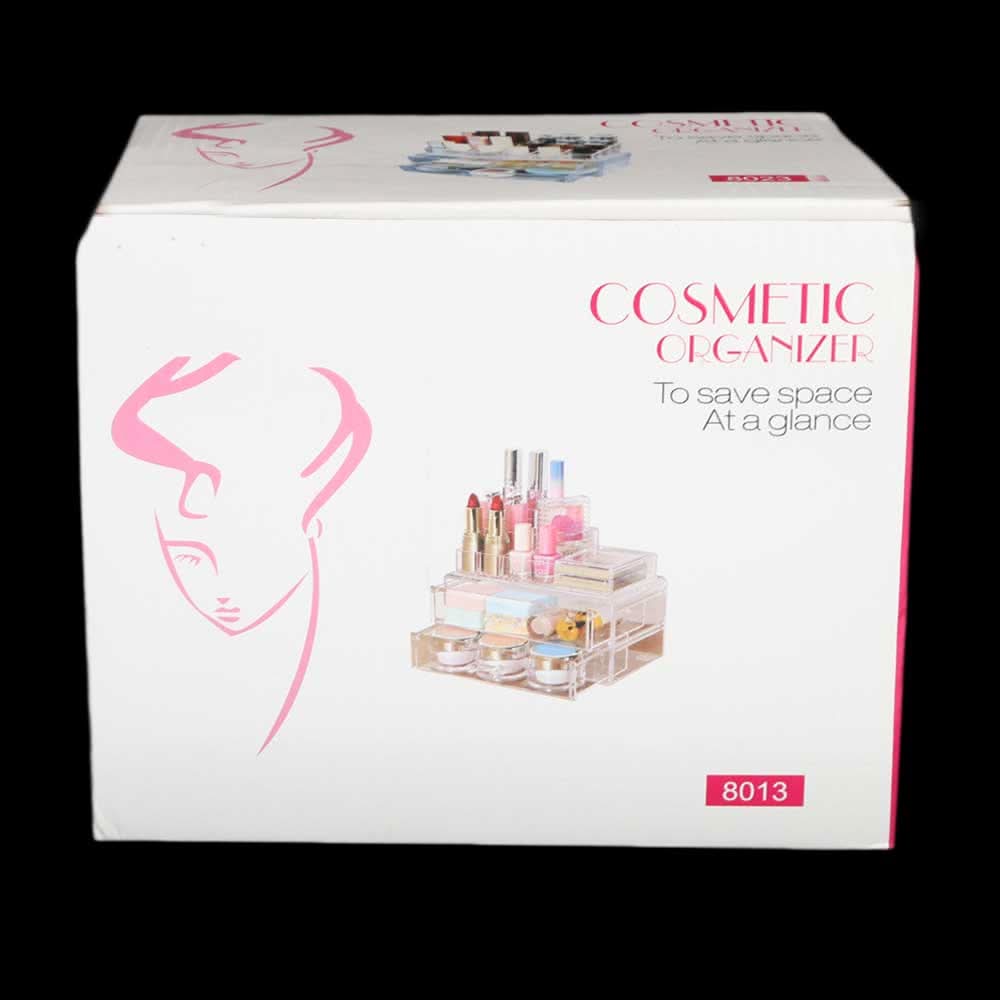 Acrylic Cosmetic Makeup Organizer Storage Box - White, Home & Lifestyle, Storage Boxes, Chase Value, Chase Value