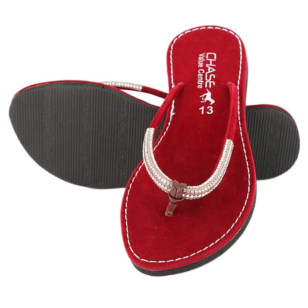 Women's Slipper (J322) Maroon, Women, Slippers, Chase Value, Chase Value