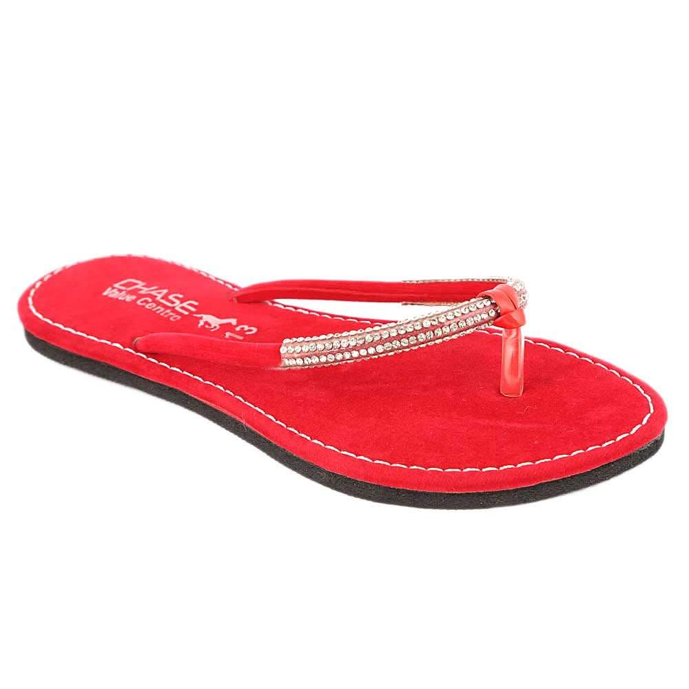 Women's Slipper (J322) - Red, Women, Slippers, Chase Value, Chase Value