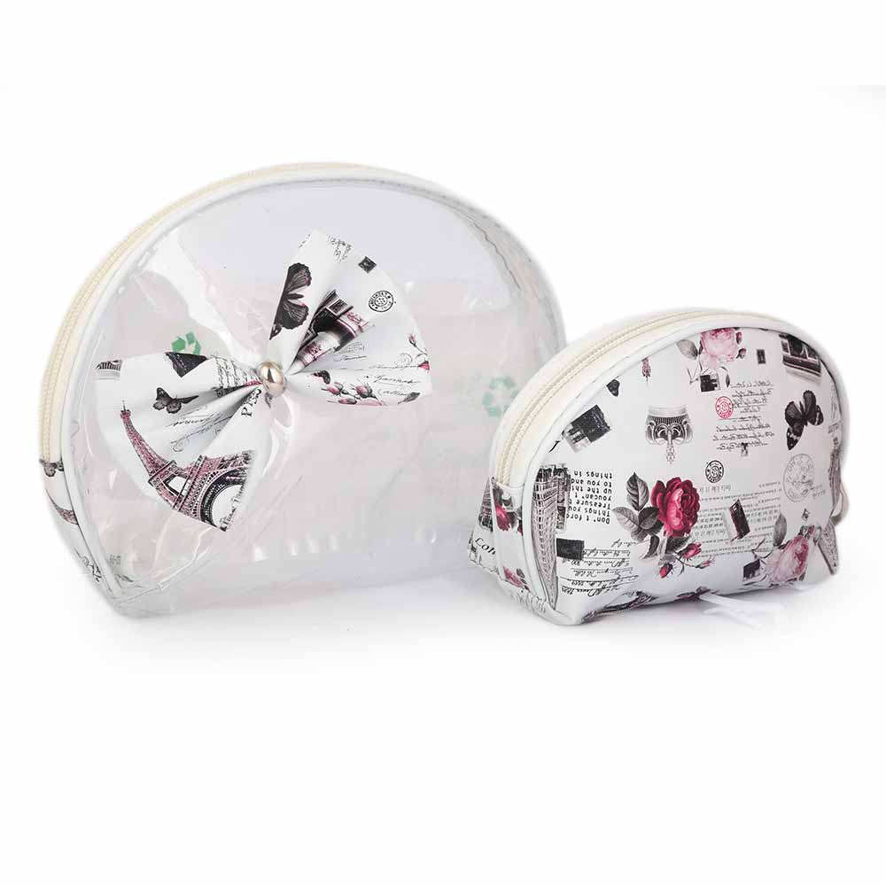 Women's Makeup Pouch 2 Pcs - Grey, Beauty & Personal Care, Beauty Tools, Chase Value, Chase Value