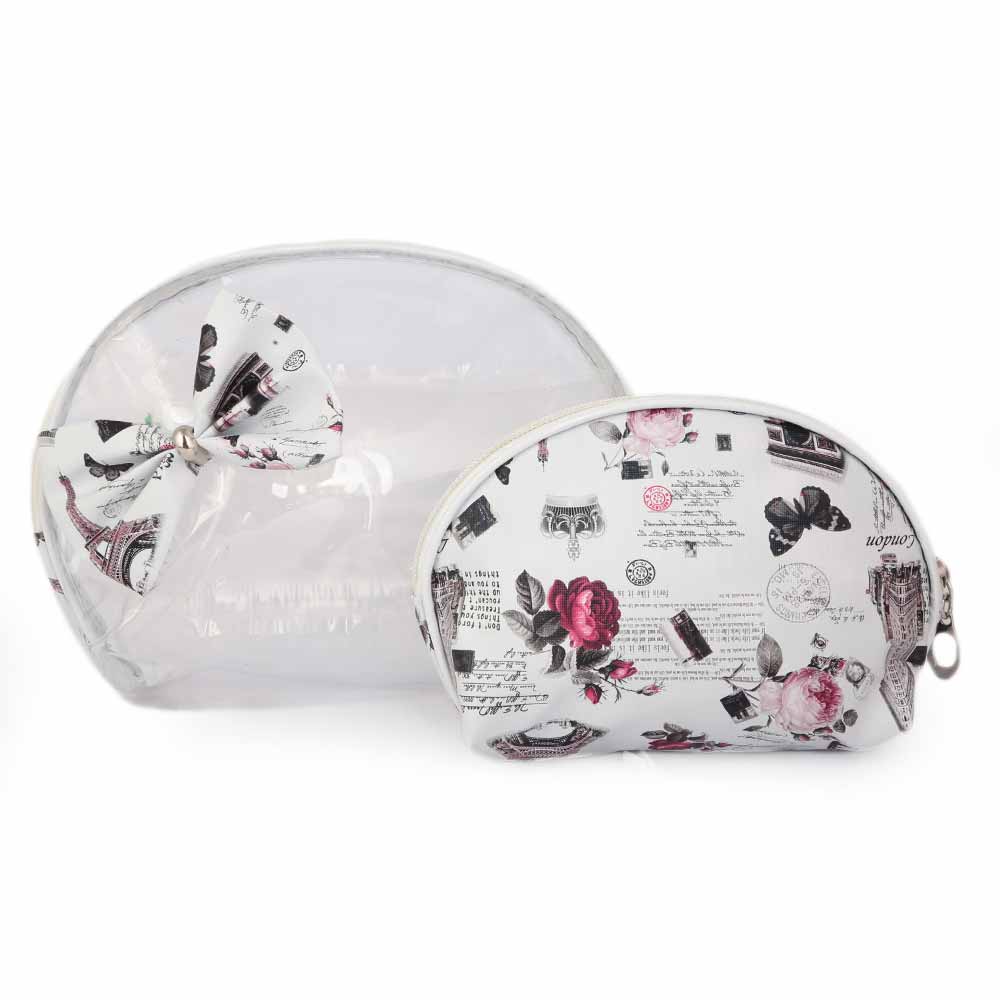 Women's Makeup Pouch 2 Pcs - Grey, Beauty & Personal Care, Beauty Tools, Chase Value, Chase Value