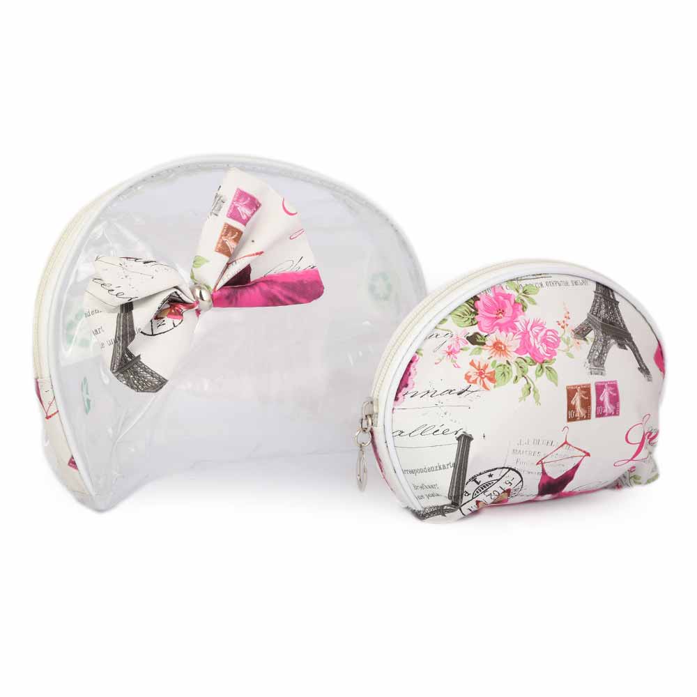 Women's Makeup Pouch 2 Pcs - White, Beauty & Personal Care, Beauty Tools, Chase Value, Chase Value