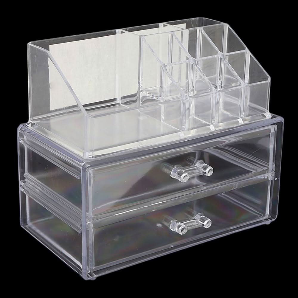 Acrylic Cosmetic Makeup Organizer Storage Box - White, Home & Lifestyle, Storage Boxes, Chase Value, Chase Value