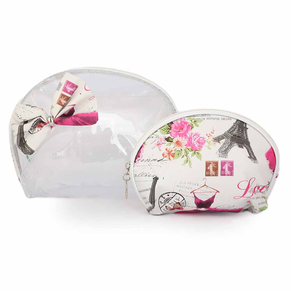 Women's Makeup Pouch 2 Pcs - White, Beauty & Personal Care, Beauty Tools, Chase Value, Chase Value