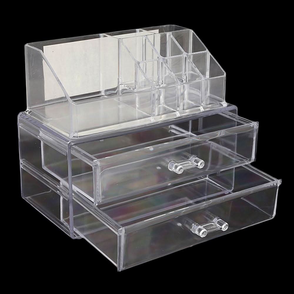 Acrylic Cosmetic Makeup Organizer Storage Box - White, Home & Lifestyle, Storage Boxes, Chase Value, Chase Value