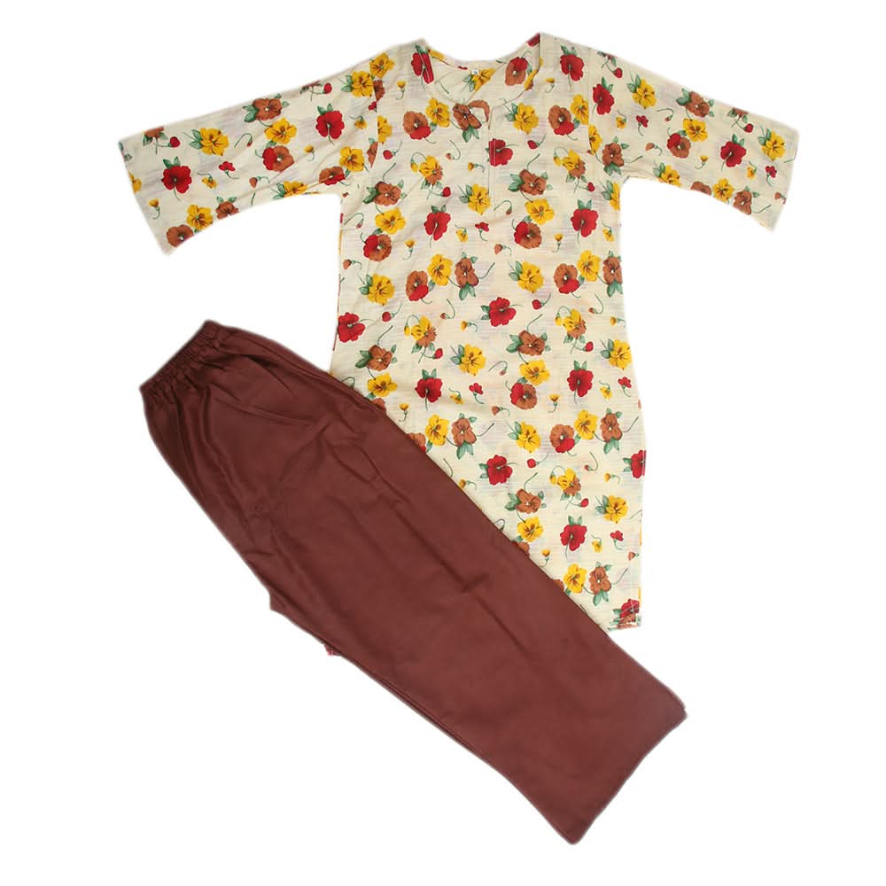 Girls Printed Shalwar Suit - Multi, Kids, Girls Sets And Suits, Chase Value, Chase Value