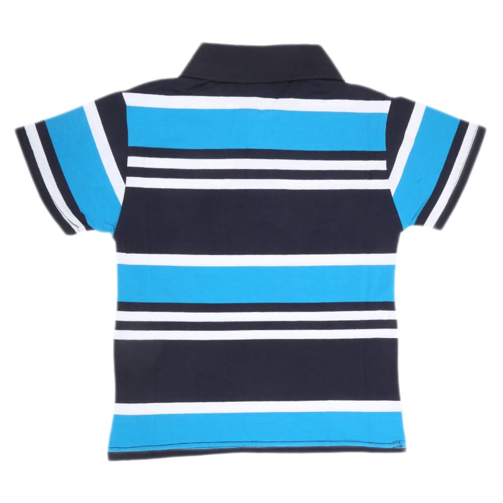 Boys Yarn Dyed T-Shirt - Blue, Kids, Boys T-Shirts, Chase Value, Chase Value
