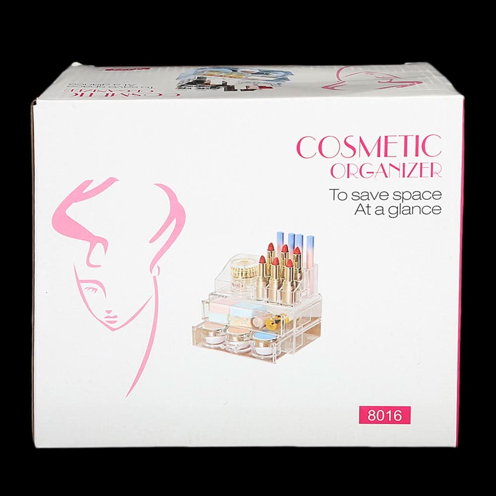 Acrylic Cosmetic Makeup Organizer Storage Box - White, Home & Lifestyle, Storage Boxes, Chase Value, Chase Value