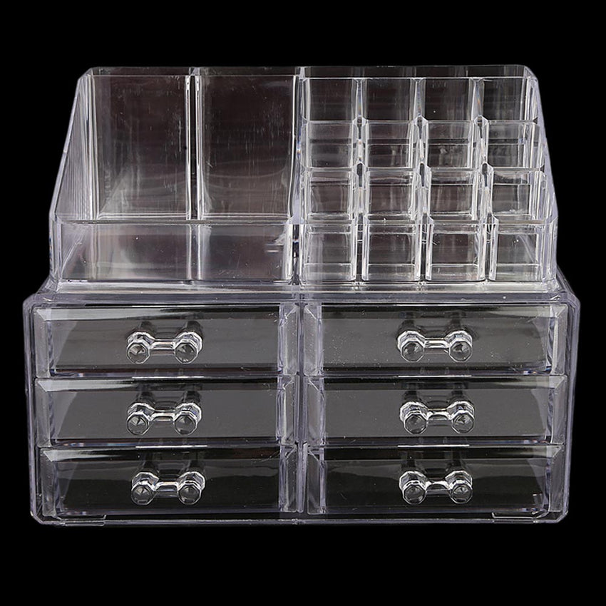 Acrylic Cosmetic Makeup Organizer Storage Box - White, Home & Lifestyle, Storage Boxes, Chase Value, Chase Value