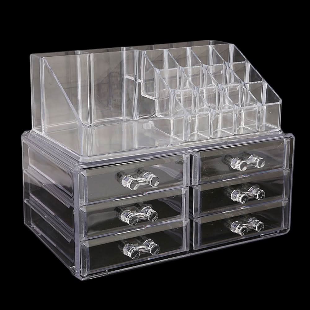 Acrylic Cosmetic Makeup Organizer Storage Box - White, Home & Lifestyle, Storage Boxes, Chase Value, Chase Value